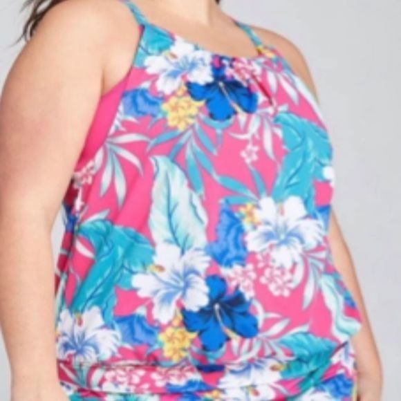 Cacique by Lane Bryant Swim Tankini Top Swim and Skirt Swimsuit - Picture 2 of 8